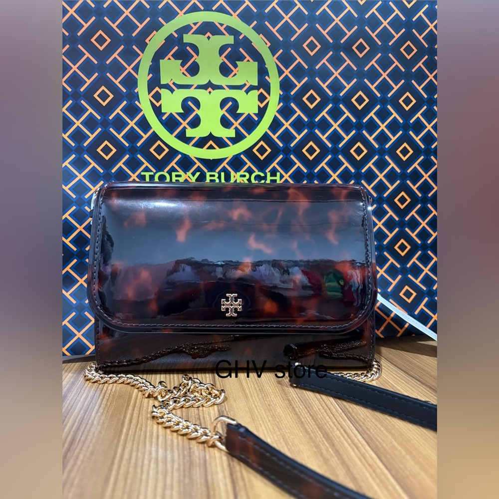 Tory Burch Brown Tortoise chain wallet Bag - Picture 8 of 11